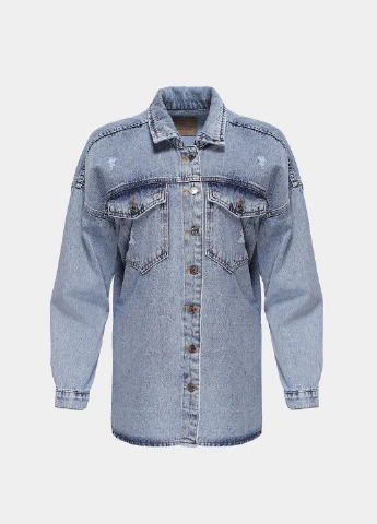 Синя літня джинсова куртка жіноча Denim