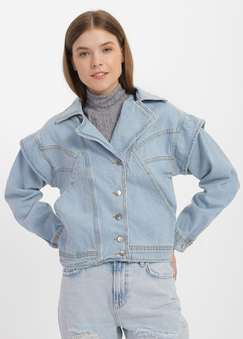 Синяя летняя джинсовая женская куртка Denim