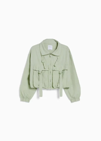 Оливковая (хаки) летняя куртка Bershka