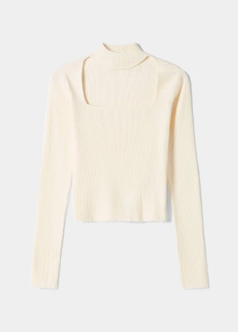 Молочный демисезонный свитер Bershka