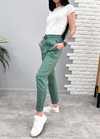 Зеленые кэжуал летние брюки Fashion Girl