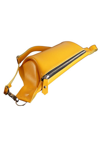 Сумка бананка шкіряна жіноча ручної роботи глянець XL Жовтий (FL-08) No Brand (258756488)