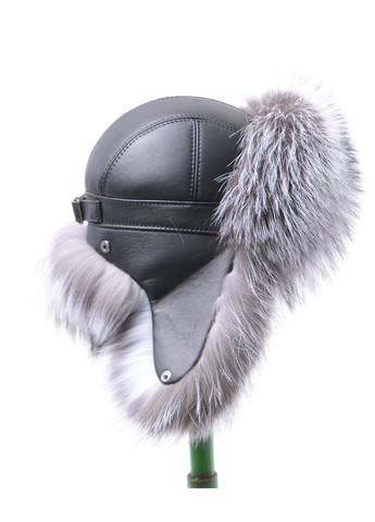 Зимняя теплая шапка ушанка из меха лисы Меховой Стиль ушанка (258756216)