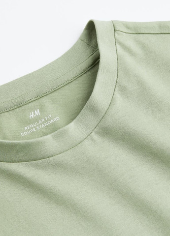 Оливкова базова футболка H&M regular fit
