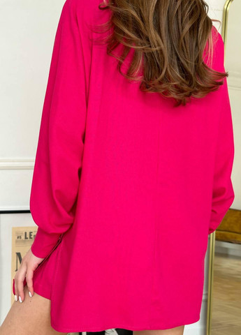 Женский летний костюм тройка рубашка+топ+шорты S-M L-XL (42-44 46-48) повседневный комплект малиновый No Brand (258906583)