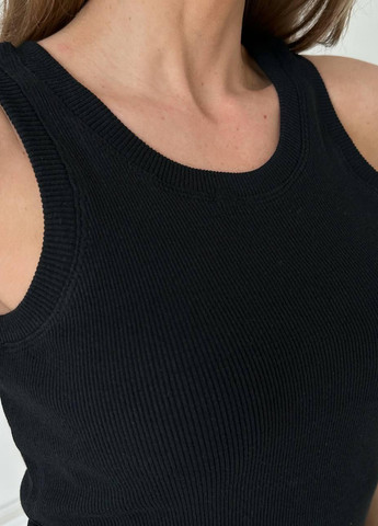 Женская трикотажная майка в рубчик черная S--L (42-46 ) No Brand — 258906595