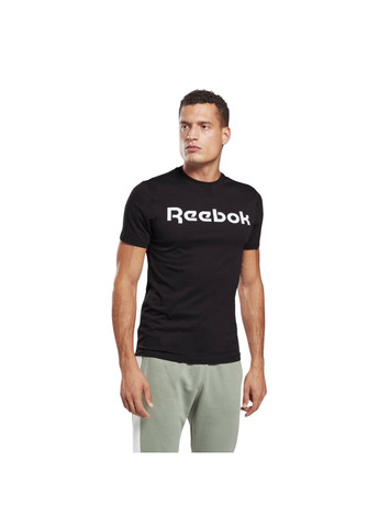 Чорна чоловіча футболка graphic series linear logo gj0136 Reebok