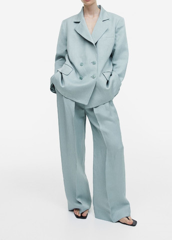 Светло-голубой деловой пиджак H&M - однотонный - летний