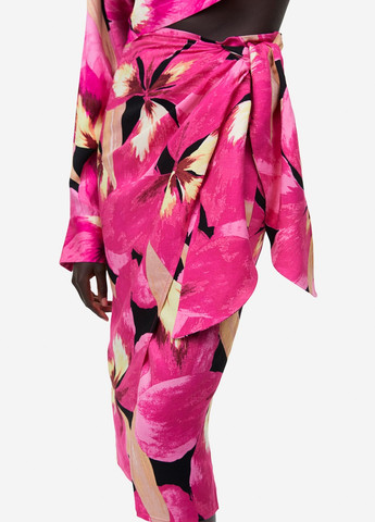 Розовая кэжуал цветочной расцветки юбка H&M