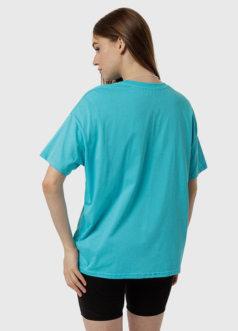 Голубая летняя женская футболка оверсайз Dias