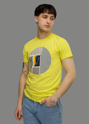 Жовта чоловіча футболка регуляр Yuki