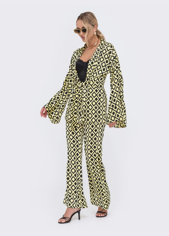 принтований костюм з кімоно жовтий Dressa (258794111)