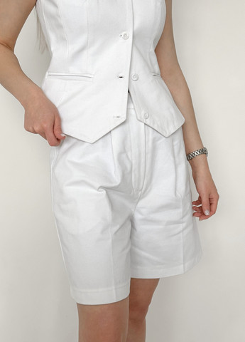 Жіночі класичні шорти денім з високою талією, білі Koko boutique (258819310)