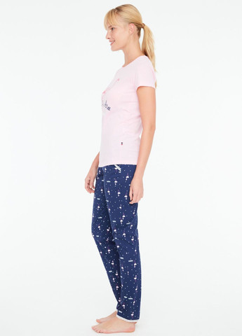 Комбинированная всесезон піжама жіноча, літо (футболка та штани)/ / / pink/ s футболка + брюки US.POLO.ASSN. 16884