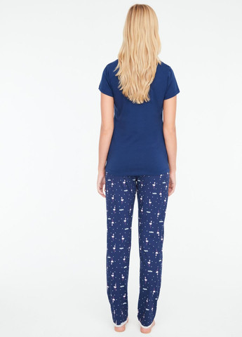 Темно-синя всесезон піжама жіноча, літо (футболка та штани)/ / / pink/ s футболка + штани US.POLO.ASSN. 16884