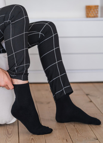 Чёрные набор носков 5 пар высокие однотонные классические бесшовные дышащие качественные organic cotton 39-41 men's JILL ANTONY однотонные (258810784)