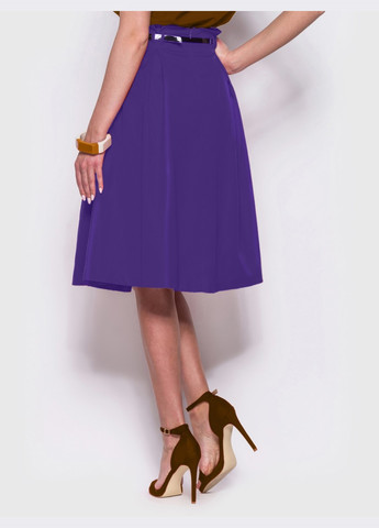 Фиолетовая фиолетовая расклешенная юбка с карманами по бокам Dressa