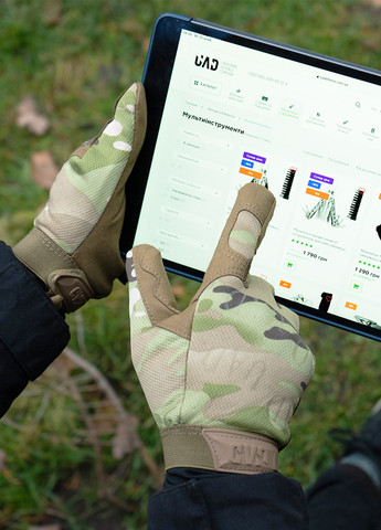 Перчатки тактические ARES полнопалые сенсорные Мультикамуфляж UAD (258814085)