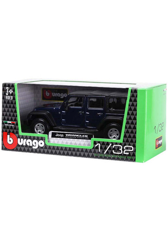 Модель машинки Jeep Wrangler Unlimited Rubicon The black 1:32 Bburago (258842591)