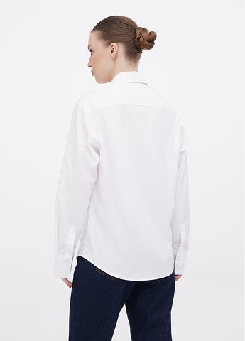 Белая классическая рубашка однотонная No Brand