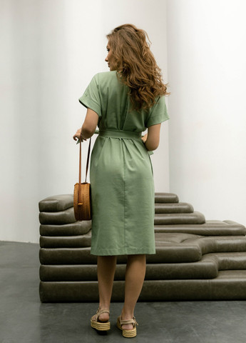Зеленое повседневный платье ST-Seventeen однотонное