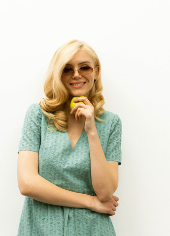 Зеленое повседневный платье ST-Seventeen однотонное