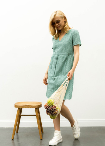 Зеленое повседневный платье ST-Seventeen однотонное