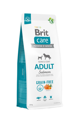 Корм для собак малих і середніх порід Dog Grain-free Adult беззерновий з лососем, 12 кг Brit Care (258959199)