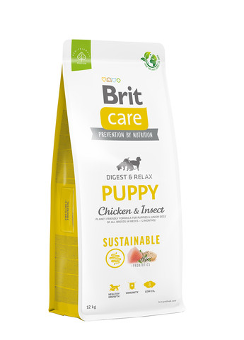 Корм для щенков Dog Sustainable Puppy с курицей и насекомыми, 12 кг Brit Care (258959179)