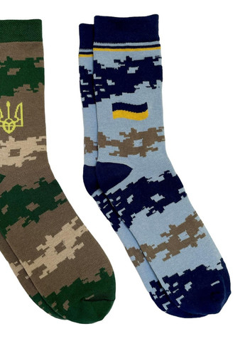 Набір шкарпеток 2 пари з принтом патрічні з символами україни високі безшовні дихаючі якісні ORGANIC cotton 41-43 JILL ANTONY (258959247)