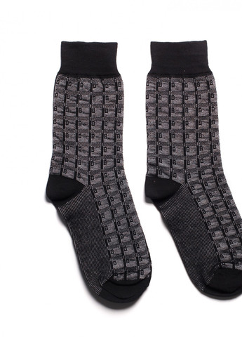 Шкарпетки з принтом клітинка високі безшовні дихаючі якісні ORGANIC cotton чорні носки 39-41 men's арт. 31016 JILL ANTONY (258959263)
