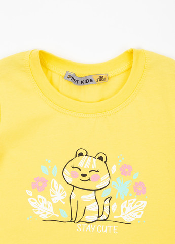 Желтая летняя футболка First Kids