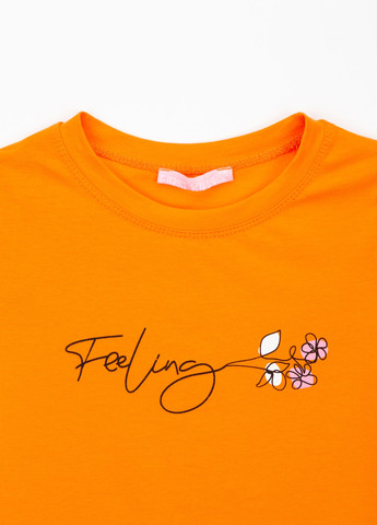 Оранжевая летняя футболка First Kids