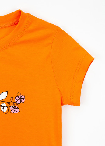 Оранжевая летняя футболка First Kids
