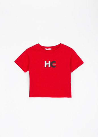 Красная летняя футболка First Kids