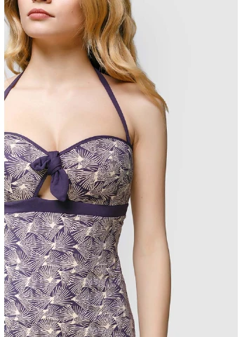Комбінований купальник суцільний Huit 8 Sarong Song 19 Majestic violet
