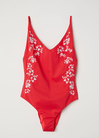 Червоний літній суцільний купальник суцільний H&M