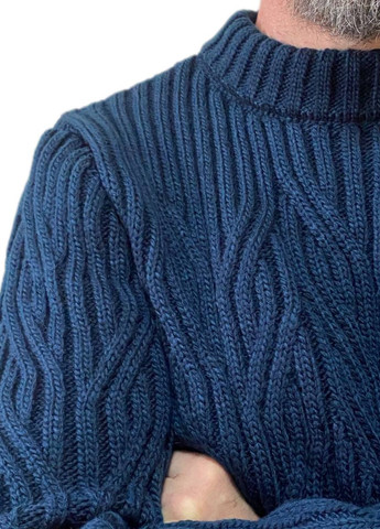 Темно-синій зимовий теплий светр Berta Lucci