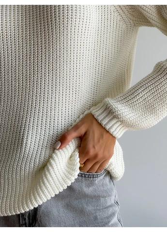 Белый джемпер женский cotton кремовый s/m Art Knit 027020