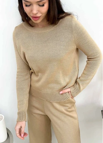 Бежевый джемпер бежевый "jolie" l-xl Art Knit 28438