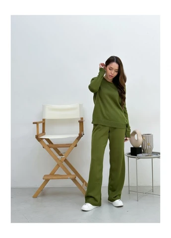 Оливковий (хакі) джемпер хакі "jolie" l-xl Art Knit 28173