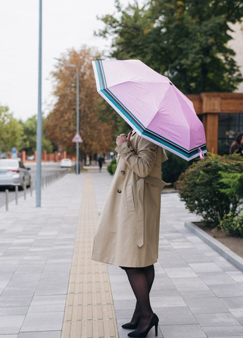 Розовый зонт складной женский полный автомат розовый в полосу Krago (258994532)