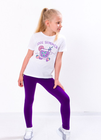 Фиолетовый летний комплект для дівчинки (футболка+лосини) фіолетовий носи своє (6194-036-33-1-v0) Носи своє