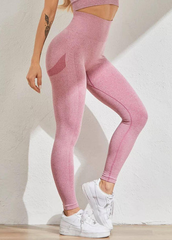 Комбинированные демисезонные леггинсы женские спортивные 6192 xl розовые Fashion