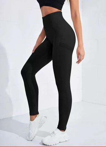 Легінси жіночі спортивні 6185 S чорні Fashion (259015101)
