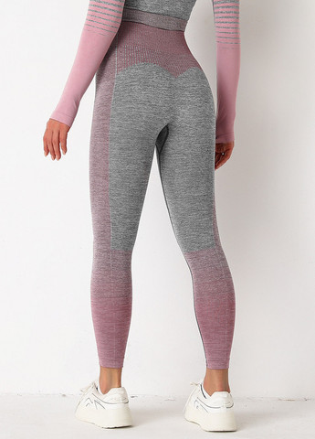 Легінси жіночі спортивні 9655 L сірі з рожевим Fashion (259014959)