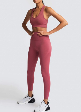 Комплект для фитнеса топ и леггинсы 10053 L пыльно-розовый Fashion (259015336)