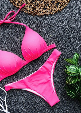 Комбинированный летний купальник женский раздельный 5037-pink-m розовый Fashion