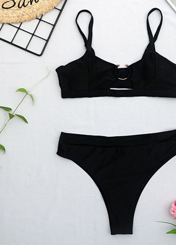 Комбинированный летний купальник женский раздельный 5138-black-xl xl черный Fashion