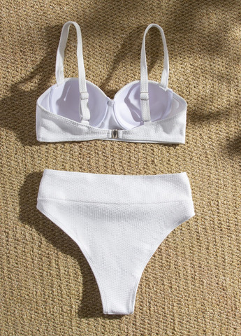 Комбінований літній жіночий купальник роздільний 7713 l білий Fashion